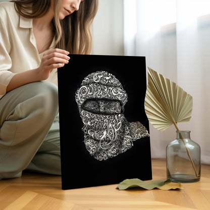 Arabic Calligraphy Keffiyeh Portrait – Islamic Typography Art | 4K Ultra Wrap Frame Wall Art in Pakistan | IBRELIA™
