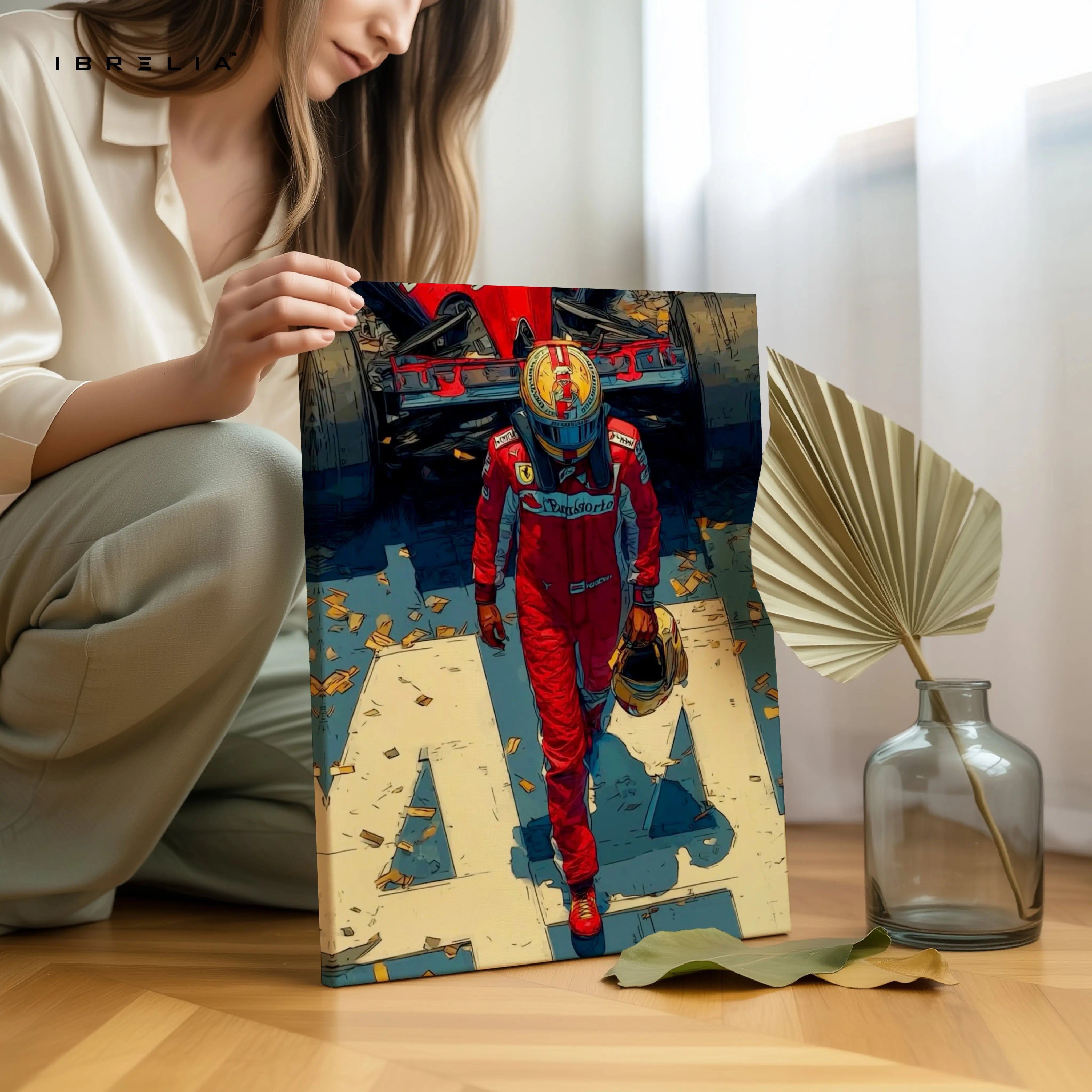 Ferrari F1 Victory Walk Wall Art – Motorsport Racing Canvas Frame | Formula 1 Champion Poster Pakistan | IBRELIA™ IBRELIA