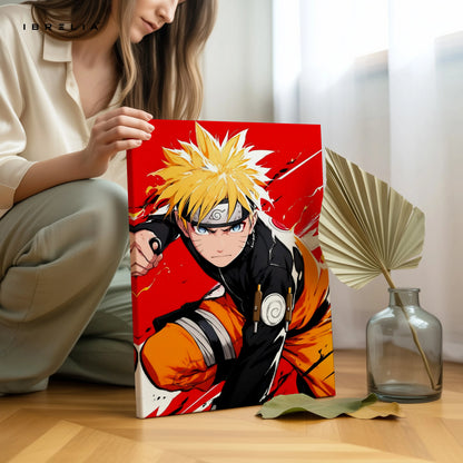 Naruto Action Wall Art – Anime Battle Canvas Frame | Naruto Uzumaki Poster Pakistan | IBRELIA™ IBRELIA
