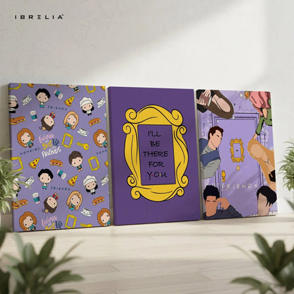 Friends TV Show Iconic Door Frame 3 Panel 4K Ultra HD Wall Art in Pakistan | IBRELIA™ IBRELIA