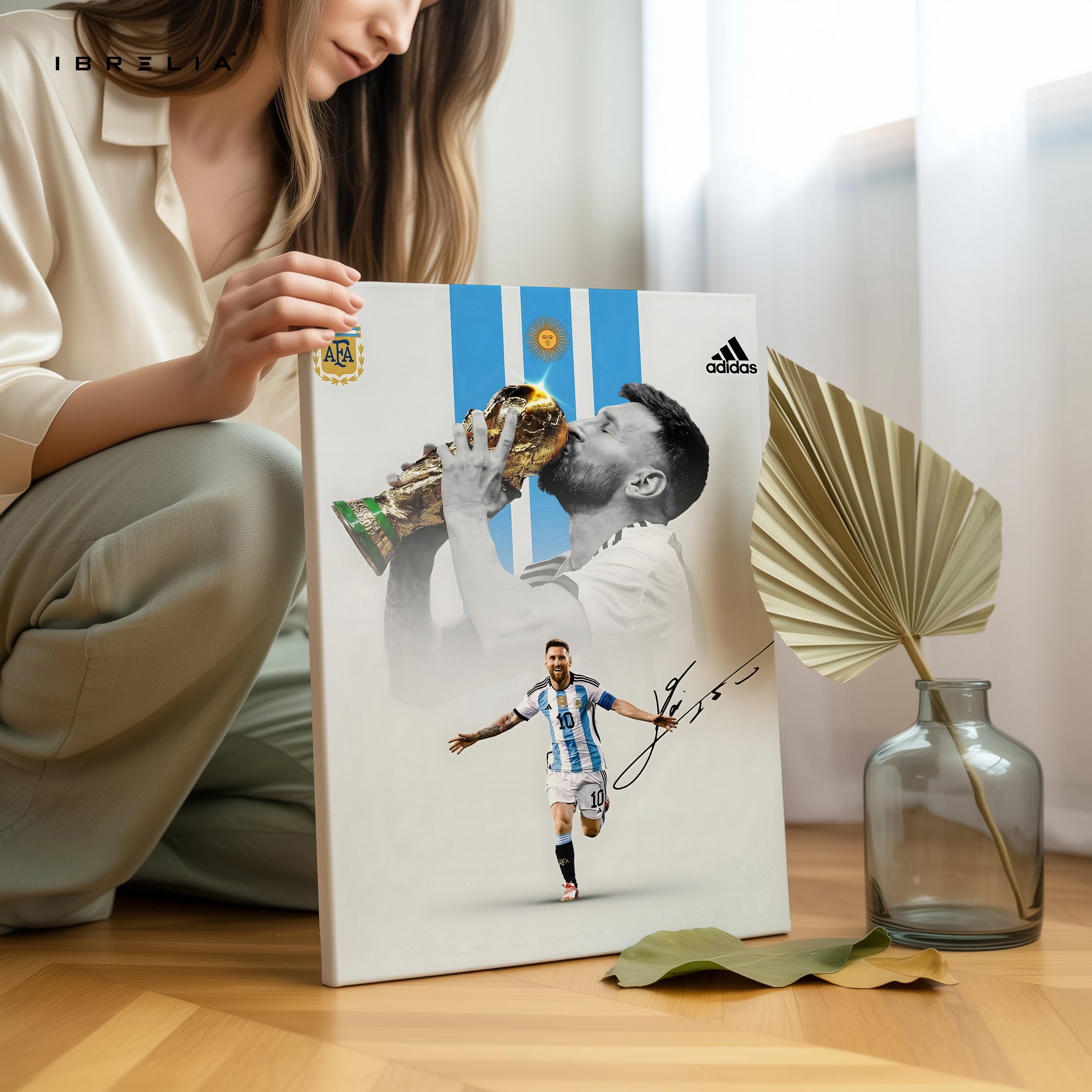 Lionel Messi World Cup Victory Wall Frame | 4K Ultra Wrap Frame Wall Art in Pakistan | IBRELIA™