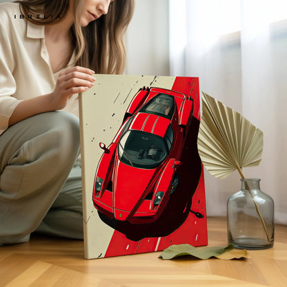 Ferrari Enzo Top View Wall Art – Supercar Racing Canvas Frame Pakistan | Exotic Car Poster | IBRELIA™ IBRELIA