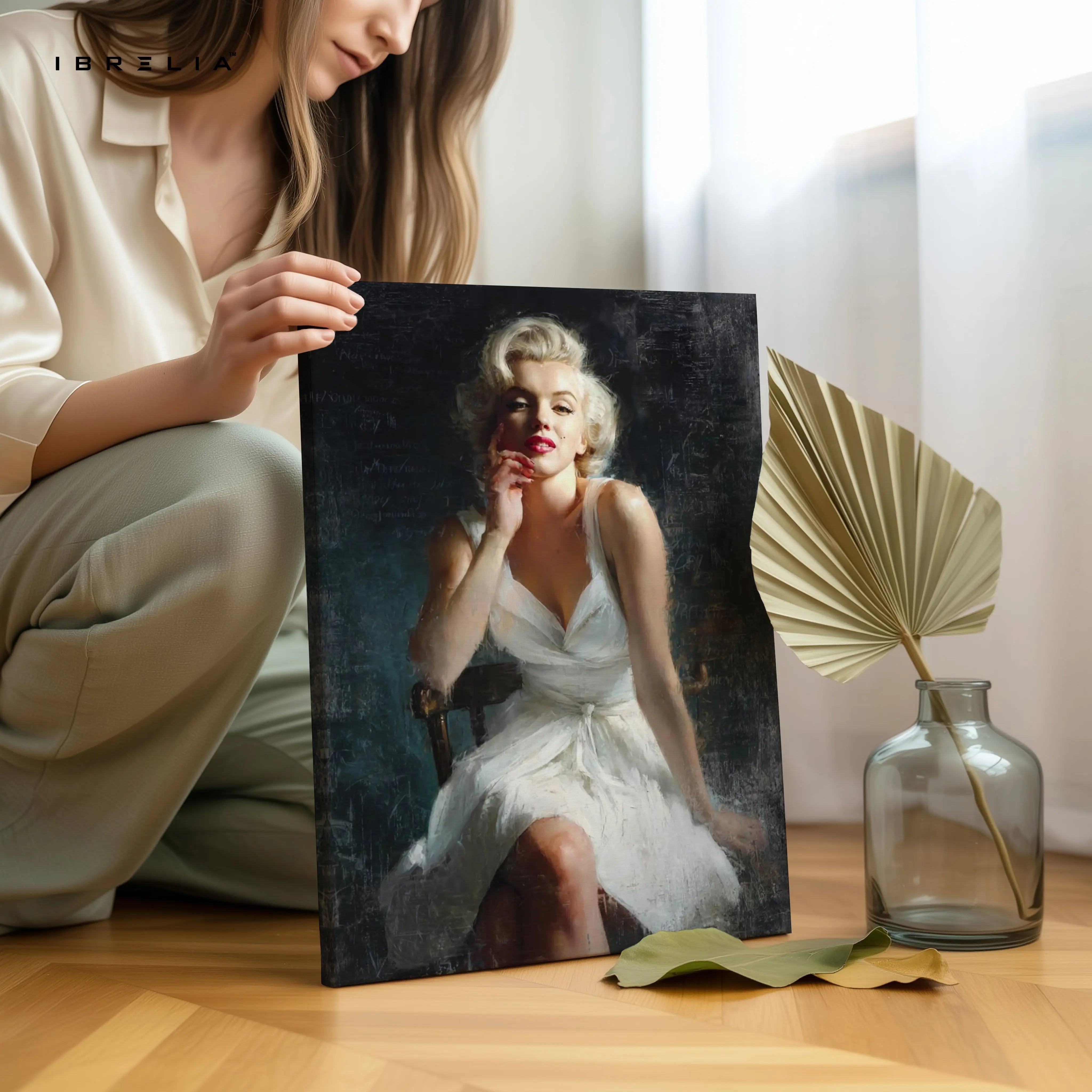 Vintage Glam Icon Art – Classic Hollywood Woman Portrait Wall Art | 4K Ultra Wrap Frame Wall Art in Pakistan | IBRELIA™ IBRELIA
