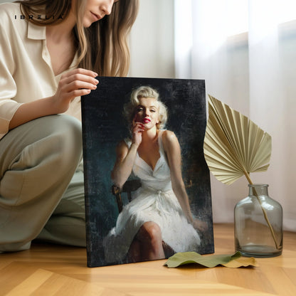 Vintage Glam Icon Art – Classic Hollywood Woman Portrait Wall Art | 4K Ultra Wrap Frame Wall Art in Pakistan | IBRELIA™ IBRELIA