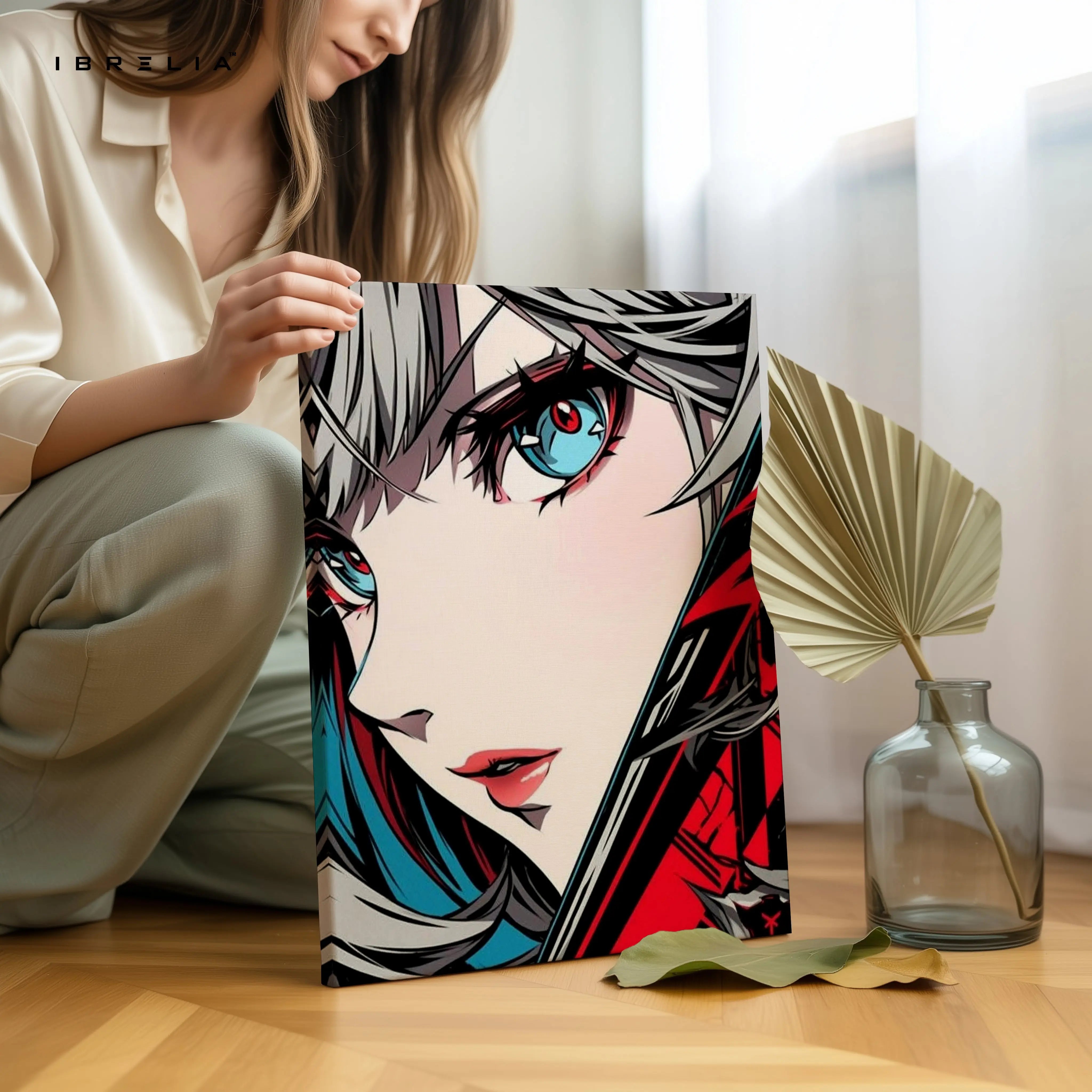 Anime Girl Portrait Wall Art – Aesthetic Anime Canvas Frame | Modern Anime Poster Pakistan | IBRELIA™ IBRELIA