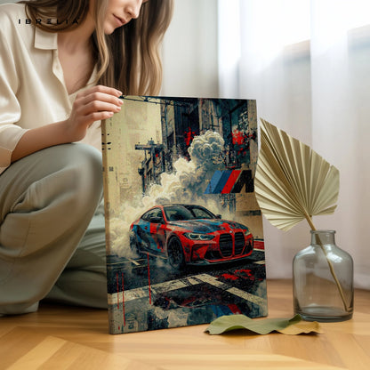 BMW M Series Street Racing Wall Art – Performance Car Canvas Frame Pakistan | Urban Speed Poster | IBRELIA™ IBRELIA