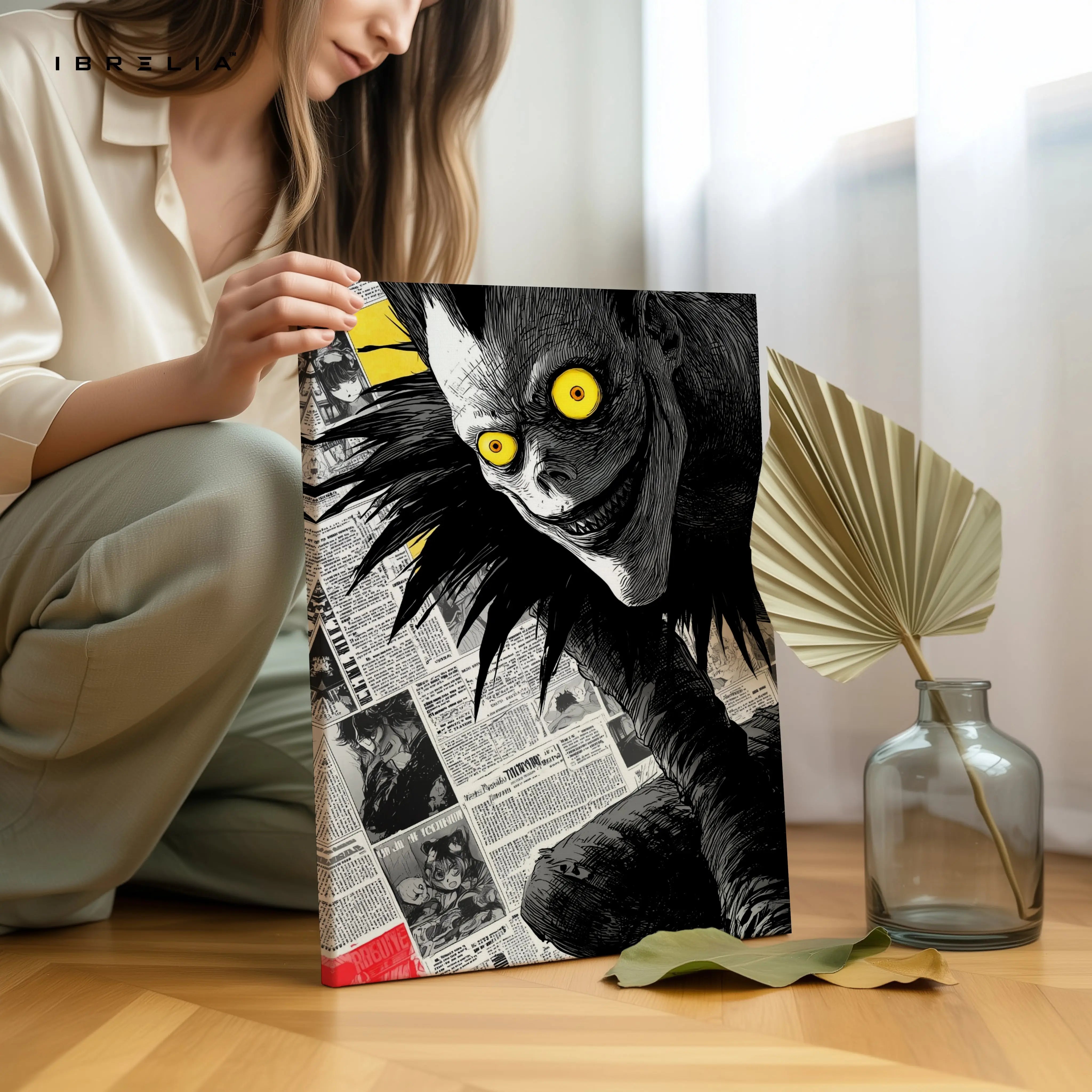 Ryuk Death Note Wall Art – Dark Anime Canvas Frame | Shinigami Poster Pakistan | IBRELIA™ IBRELIA