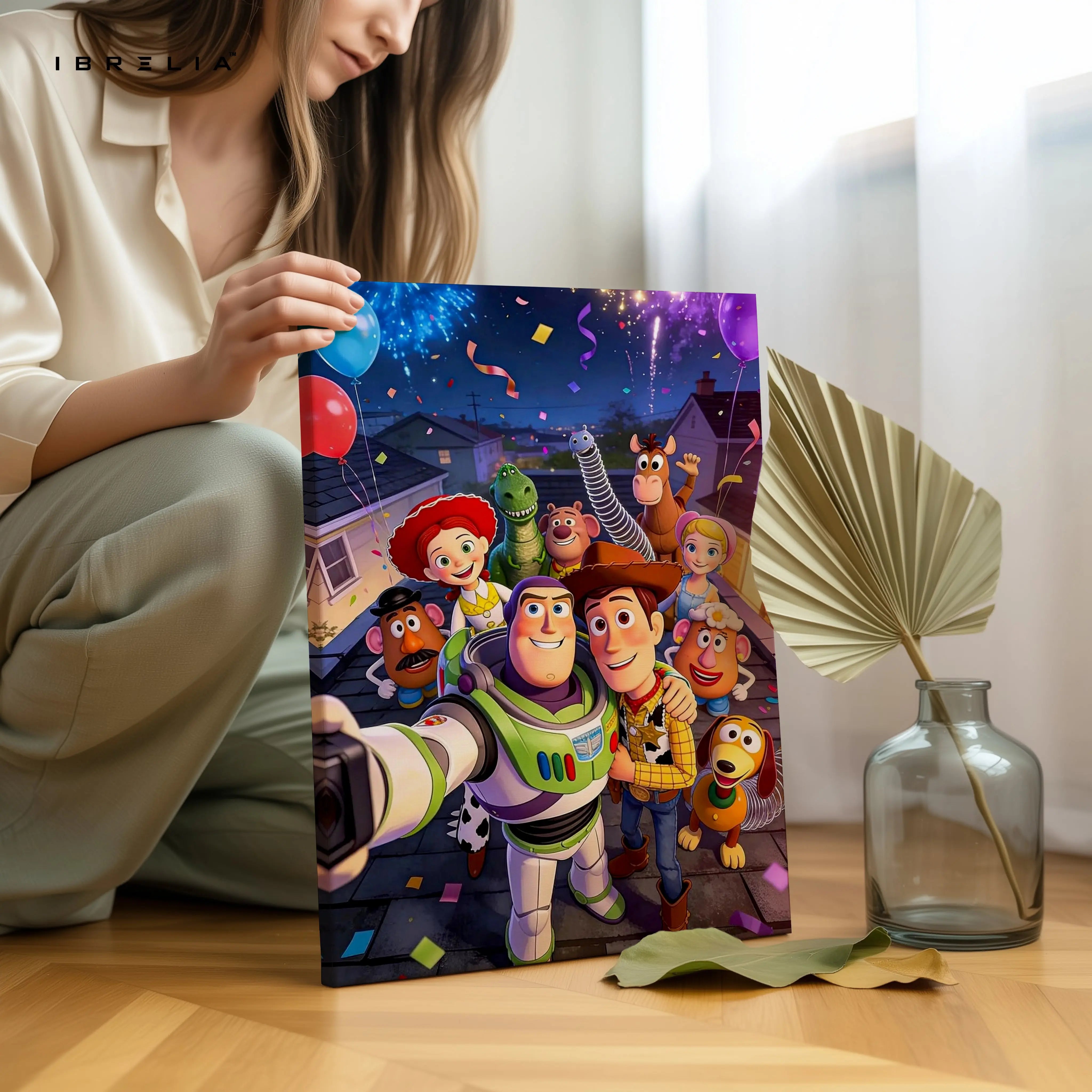Toy Story Celebration Wall Art – Animated Characters Canvas Frame | Fun Kids Room Decor Pakistan | IBRELIA™ IBRELIA