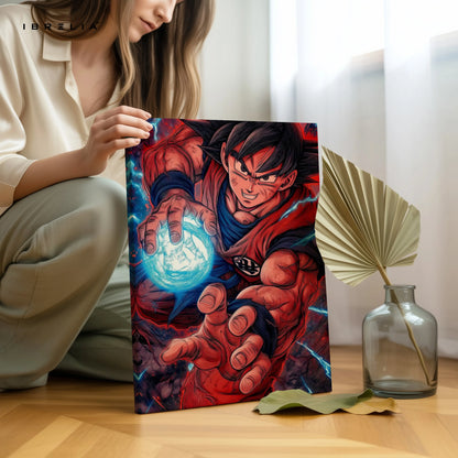 Goku Kamehameha Wall Art – Dragon Ball Anime Canvas Frame | Goku Power Poster Pakistan | IBRELIA™ IBRELIA