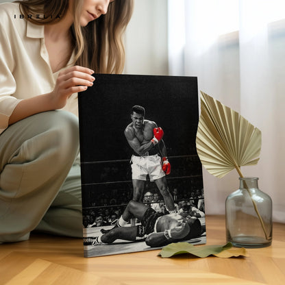 Muhammad Ali Knockout Legacy Wall Art – Iconic Boxing Canvas Frame Pakistan | Vintage Champion Poster | IBRELIA™ IBRELIA