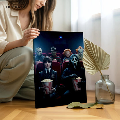 Horror Movie Icons Cinema Wall Art – Ghostface Pennywise Freddy Canvas Frame | Dark Pop Culture Poster Pakistan | IBRELIA™ IBRELIA