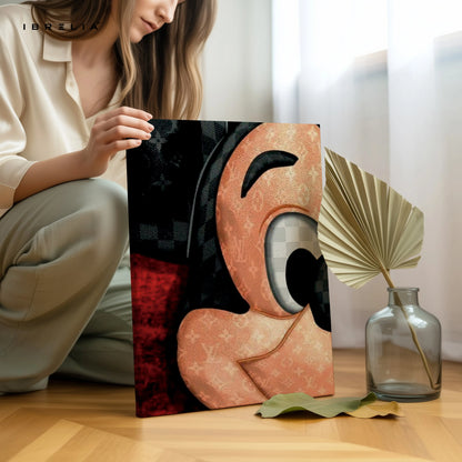 Louis Vuitton x Mickey Wall Art – Luxury Cartoon Canvas Frame | Designer Street Style Poster Pakistan | IBRELIA™ IBRELIA