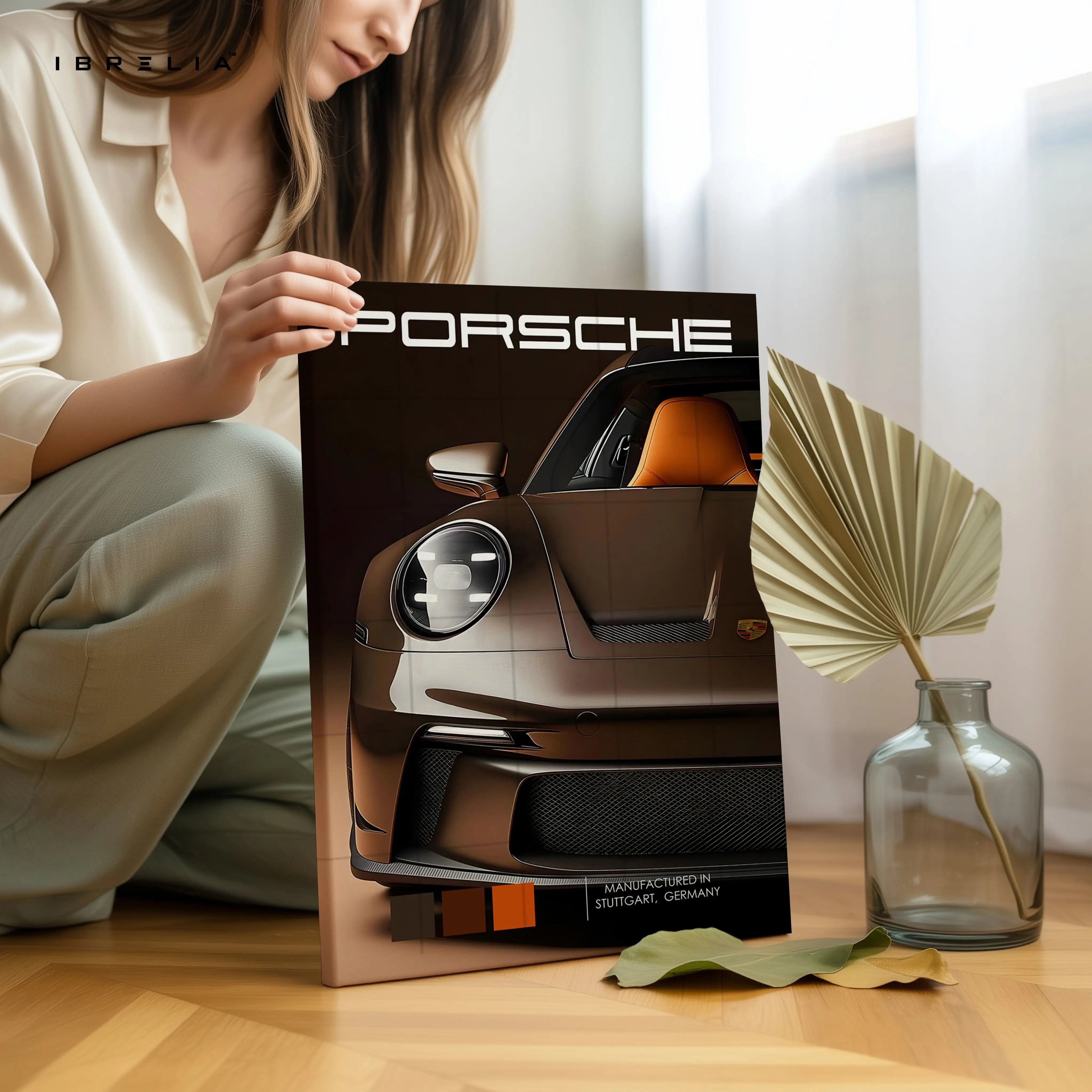 Porsche GT3 Elegance Art – Luxury Supercar Front Detail Wall Art | 4K Ultra Wrap Frame Wall Art in Pakistan | IBRELIA™ IBRELIA
