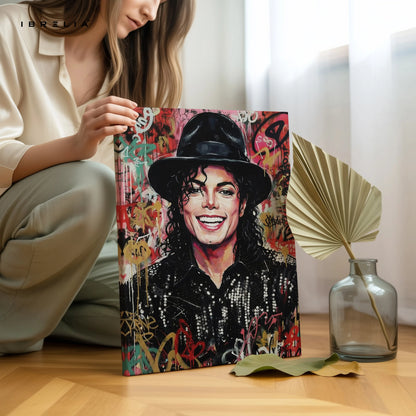 Pop Art Music Icon Wall Art – Graffiti Style Celebrity Canvas Frame | Urban Street Art Poster Pakistan | IBRELIA™ IBRELIA