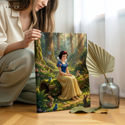 Snow White Enchanted Forest Wall Art – Fairy Tale Princess Canvas Frame | Magical Nature Decor Pakistan | IBRELIA™ IBRELIA