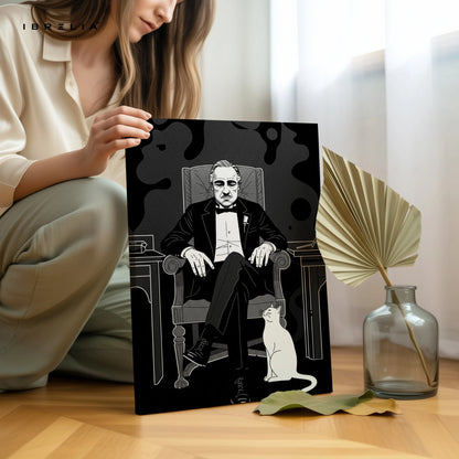 Godfather Chair Portrait Wall Art – Don Vito Corleone Canvas Frame | Minimal Mafia Poster Pakistan | IBRELIA™ IBRELIA