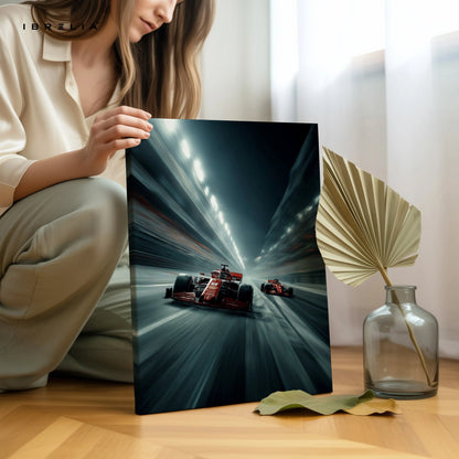 Ferrari F1 Speed Motion Wall Art – High Velocity Racing Canvas Frame Pakistan | Formula Racing Poster | IBRELIA™ IBRELIA