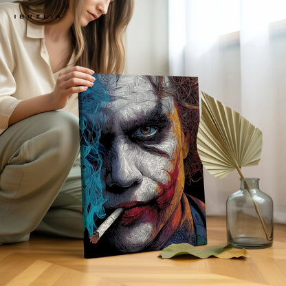 Joker Abstract Portrait Wall Art – Dark Villain Canvas Frame | Artistic Street Style Poster Pakistan | IBRELIA™ IBRELIA