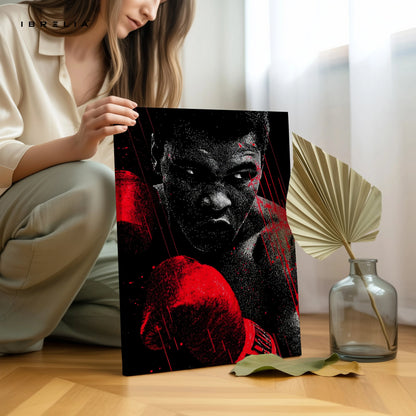 Boxing Champion Wall Art – Red Glove Power Canvas Frame | Fighter Motivation Poster Pakistan | IBRELIA™ IBRELIA