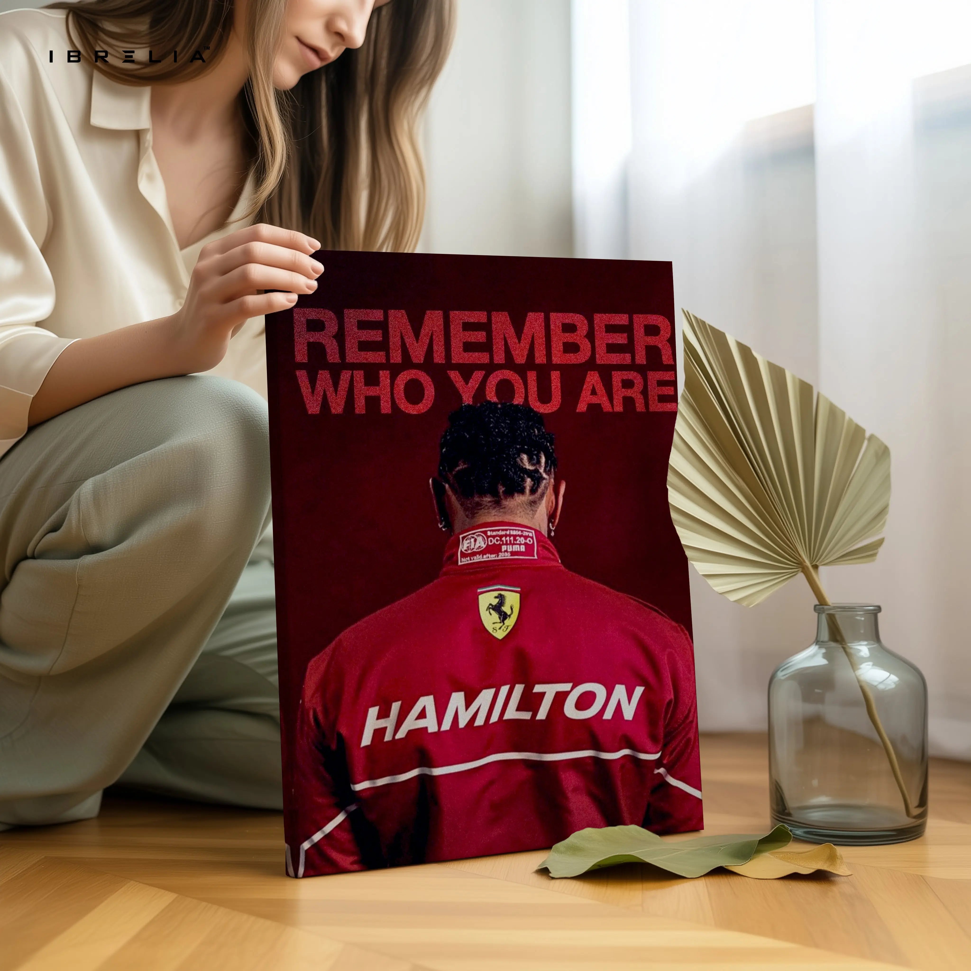 Hamilton Ferrari Legacy Wall Art – Formula 1 Motivation Canvas Frame | Racing Quote Poster Pakistan | IBRELIA™ IBRELIA