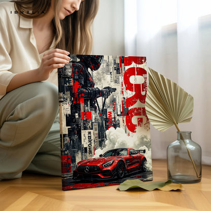 Mercedes AMG Rogue Driver Wall Art – Street Racing Canvas Frame Pakistan | Urban Performance Poster | IBRELIA™ IBRELIA