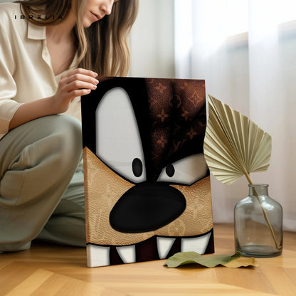 Louis Vuitton x Taz Wall Art – Premium Luxury Cartoon Canvas Frame | Designer Street Style Poster Pakistan | IBRELIA™ IBRELIA