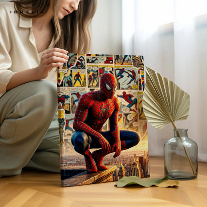 Spider-Man City Wall Art – Marvel Superhero Canvas Frame | Spider-Man Poster Pakistan | IBRELIA™ IBRELIA