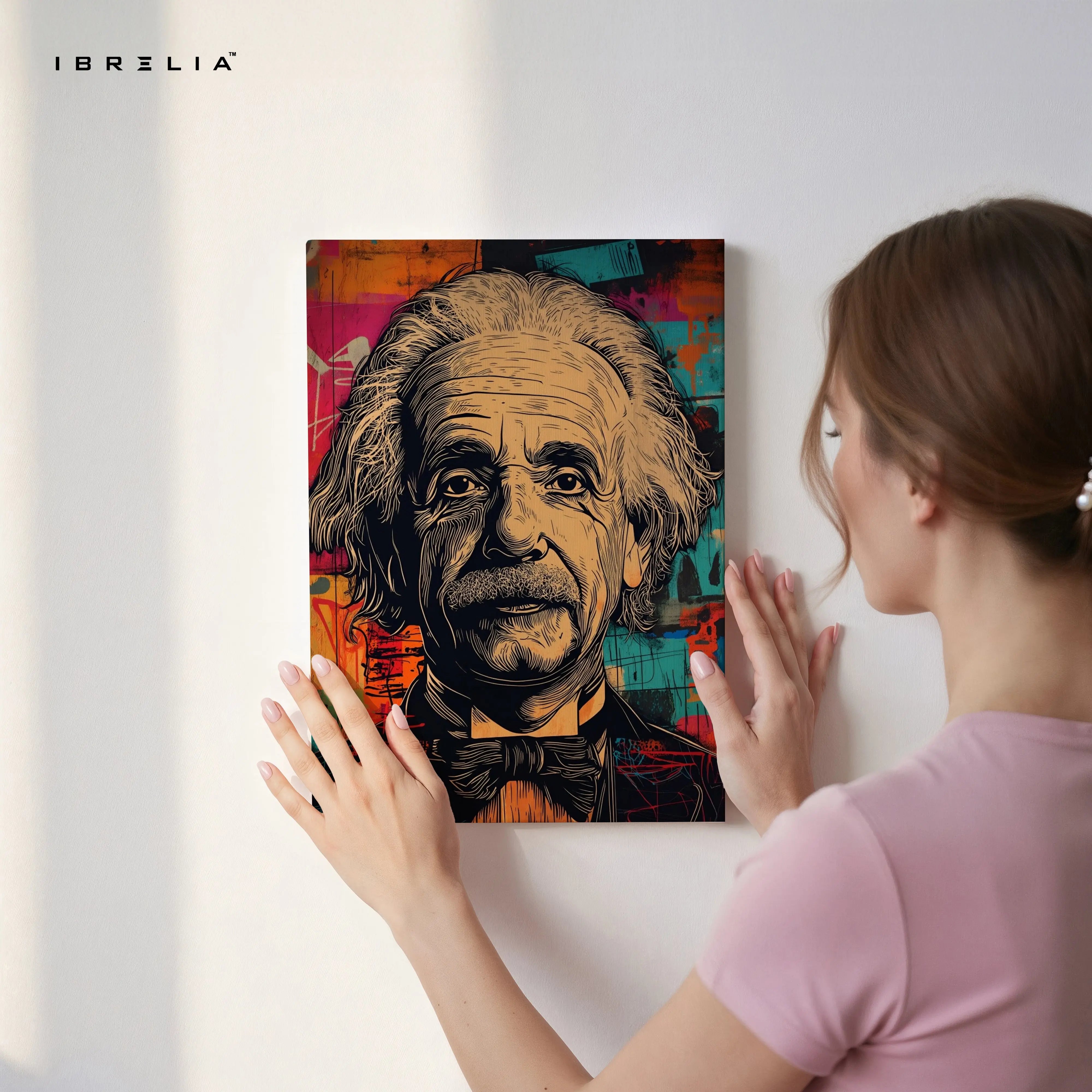 Albert Einstein Pop Art Portrait – 4K Ultra Wrap Frame Wall Art in