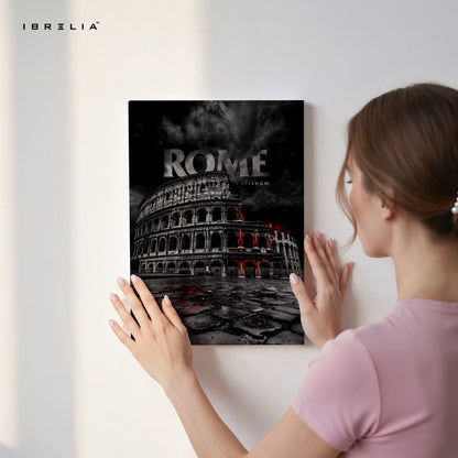 Rome Colosseum Noir Art – Dark Cinematic Cityscape Wall Art | 4K Ultra Wrap Frame Wall Art in Pakistan | IBRELIA™