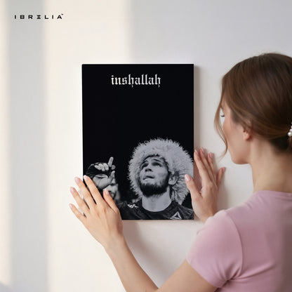 Inshallah Champion Moment – Khabib Nurmagomedov Tribute Art | 4K Ultra Wrap Frame Wall Art in Pakistan | IBRELIA™