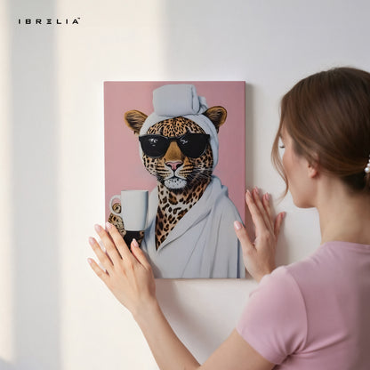 Morning Chic Leopard Art – 4K Ultra Wrap Frame Wall Art in Pakistan | IBRELIA™