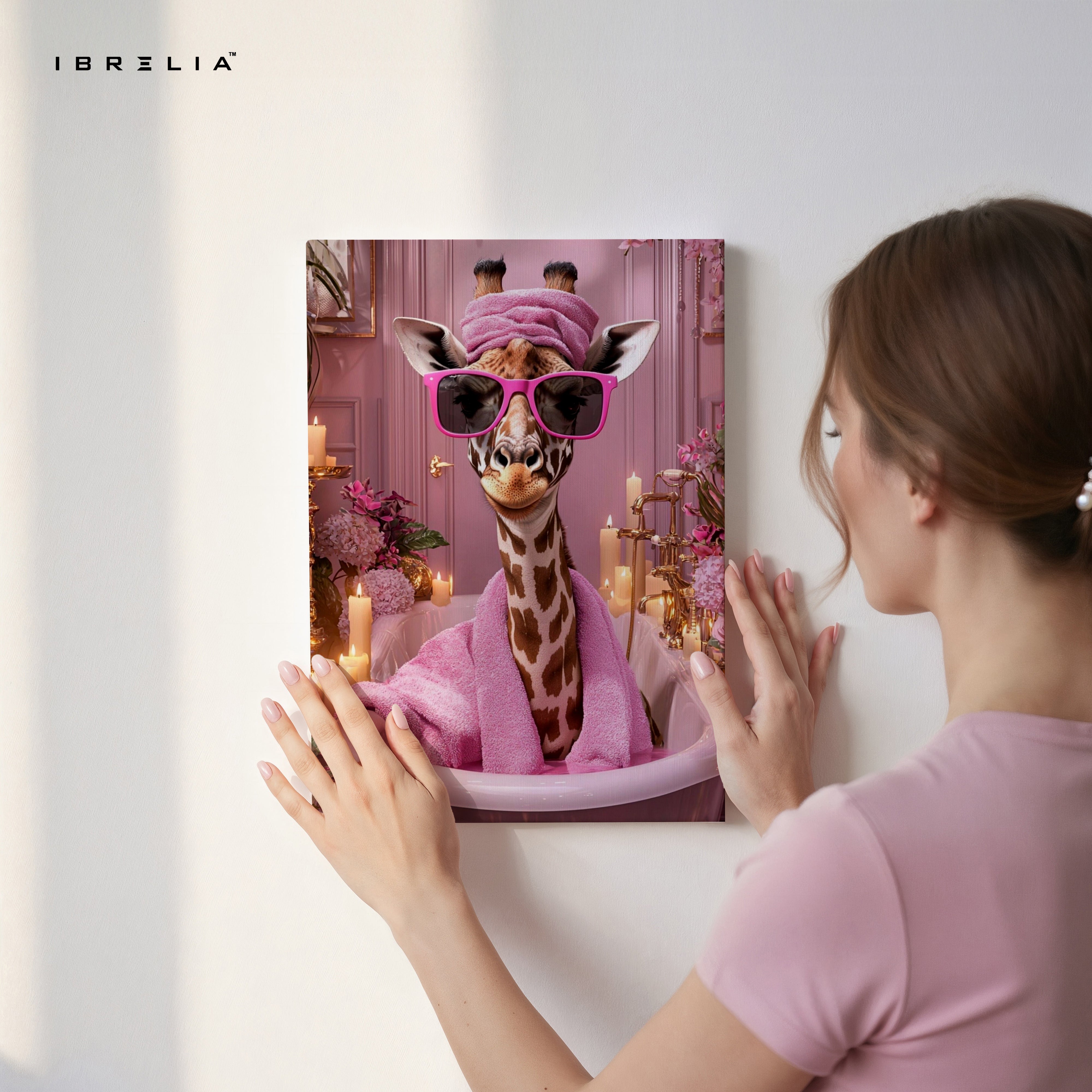 Self-Care Giraffe Art – 4K Ultra Wrap Frame Wall Art in Pakistan | IBRELIA™