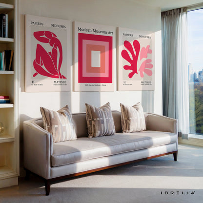 Matisse Inspired Modern Museum Art 3 Panel 4K Ultra HD Wall Art in Pakistan | IBRELIA™ IBRELIA