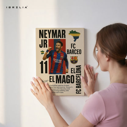 Neymar Jr “El Mago” FC Barcelona Poster Art – 4K Ultra Wrap Frame Wall Art in Pakistan | IBRELIA™