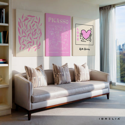 Picasso Love Pink Collection 3 Panel 4K Ultra HD Wall Art in Pakistan | IBRELIA™ IBRELIA