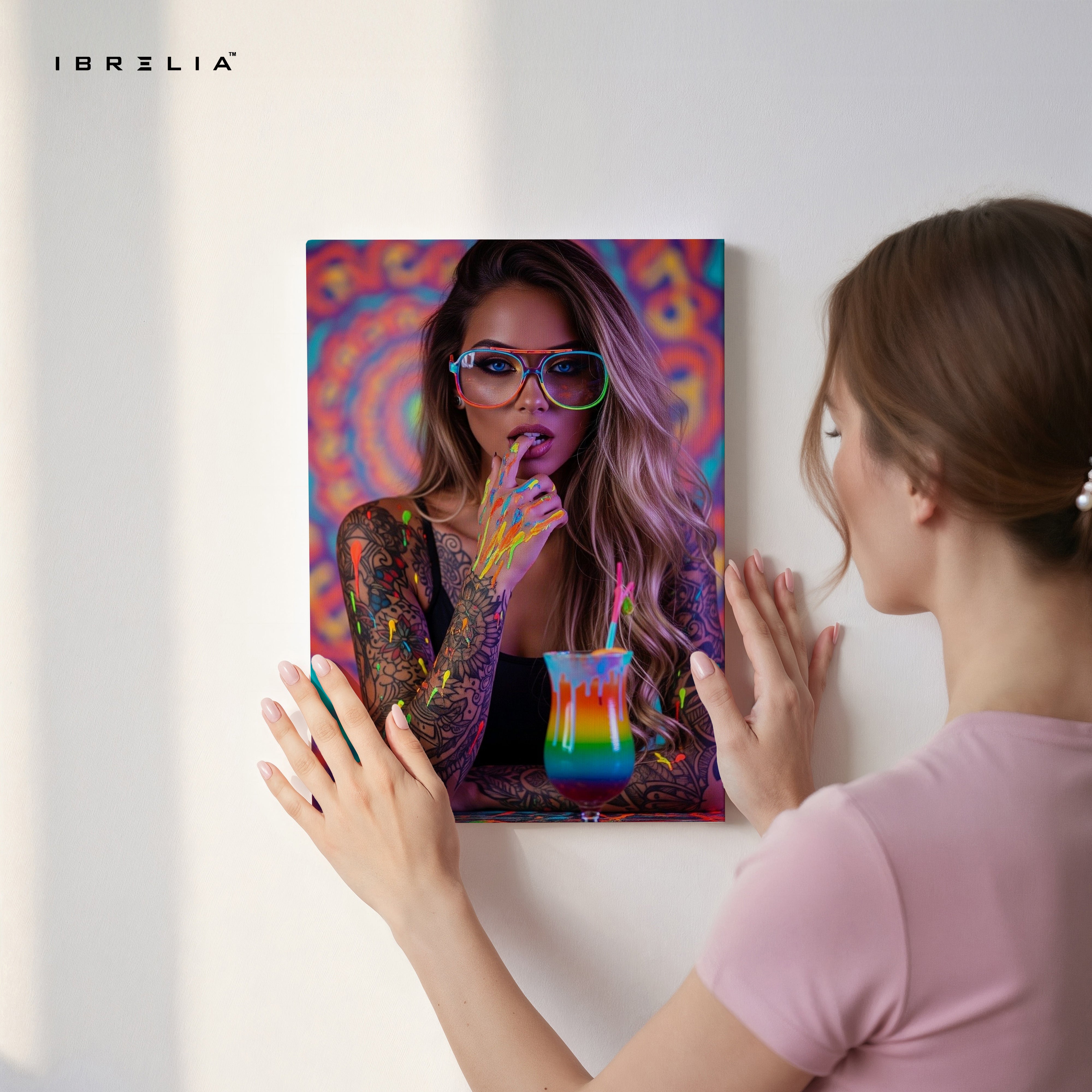 Neon Pop Street Girl Art – 4K Ultra Wrap Frame Wall Art in Pakistan | IBRELIA™