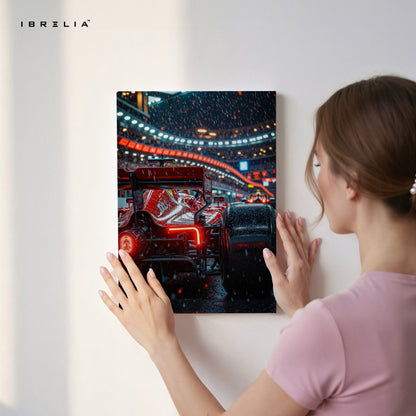 Formula 1 Night Race Rear View Art – 4K Ultra Wrap Frame Wall Art in Pakistan | IBRELIA™