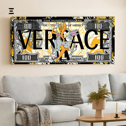 Ultra Wide Wall Art – Bugs Bunny x Versace Dollar Design | IBRELIA™