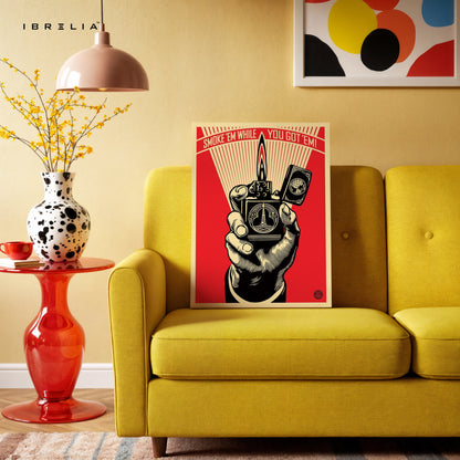 Smoke ’Em While You Got ’Em – Vintage Propaganda Lighter Art | 4K Ultra Wrap Frame Wall Art in Pakistan | IBRELIA™