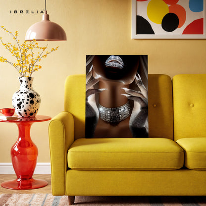 Velvet Noir Elegance – Abstract Feminine Luxury Art | 4K Ultra Wrap Frame Wall Art in Pakistan | IBRELIA™