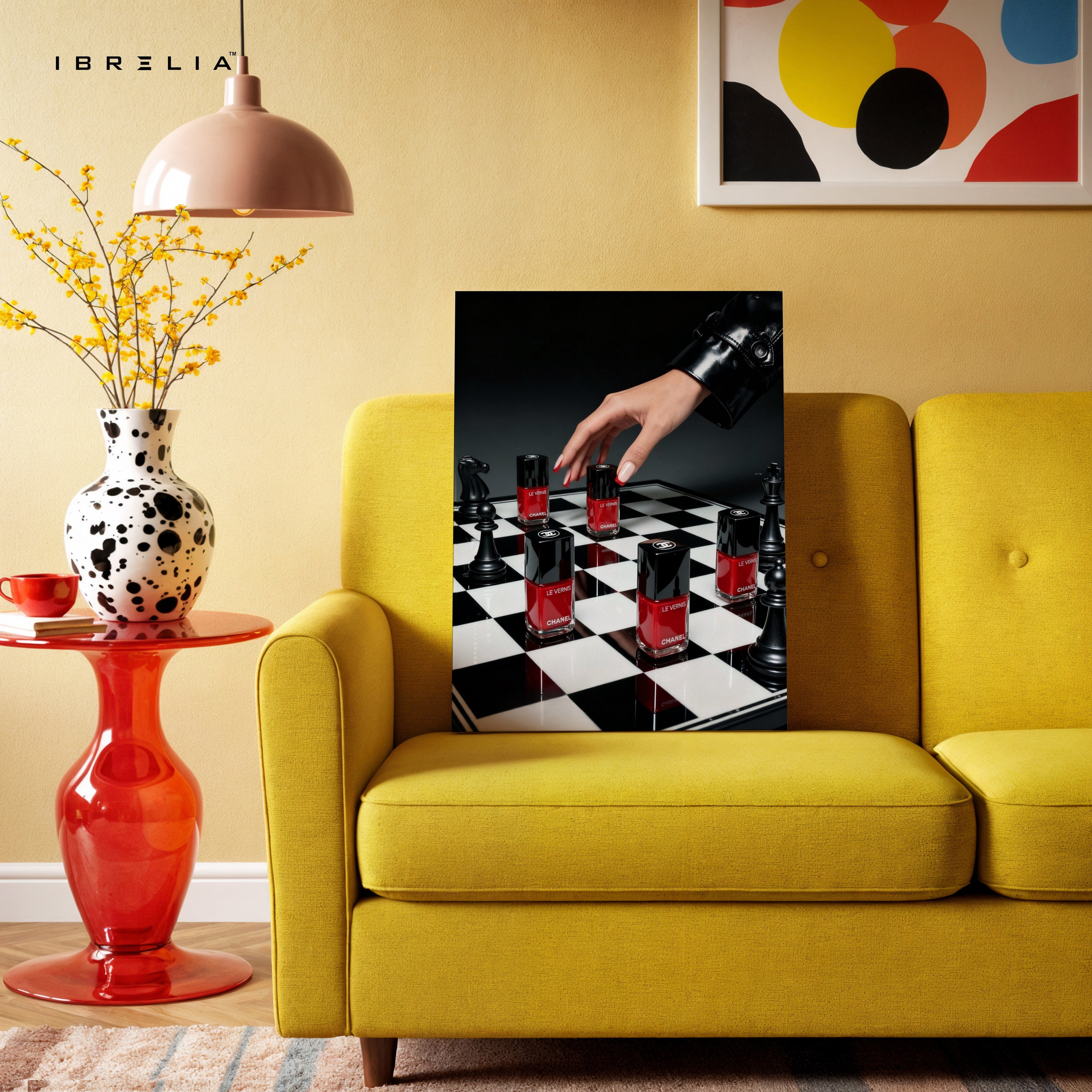 Red Nail Polish Chess Strategy Art – 4K Ultra Wrap Frame Wall Art in Pakistan | IBRELIA™
