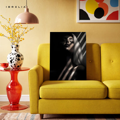 Shadowlight Siren – Dark Feminine Noir Portrait Art | 4K Ultra Wrap Frame Wall Art in Pakistan | IBRELIA™