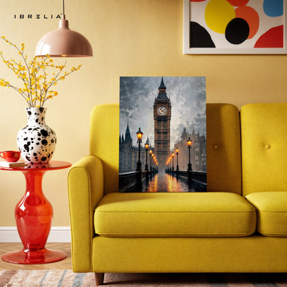 Big Ben Noir Art – Dark Cinematic London Cityscape Wall Art | 4K Ultra Wrap Frame Wall Art in Pakistan | IBRELIA™