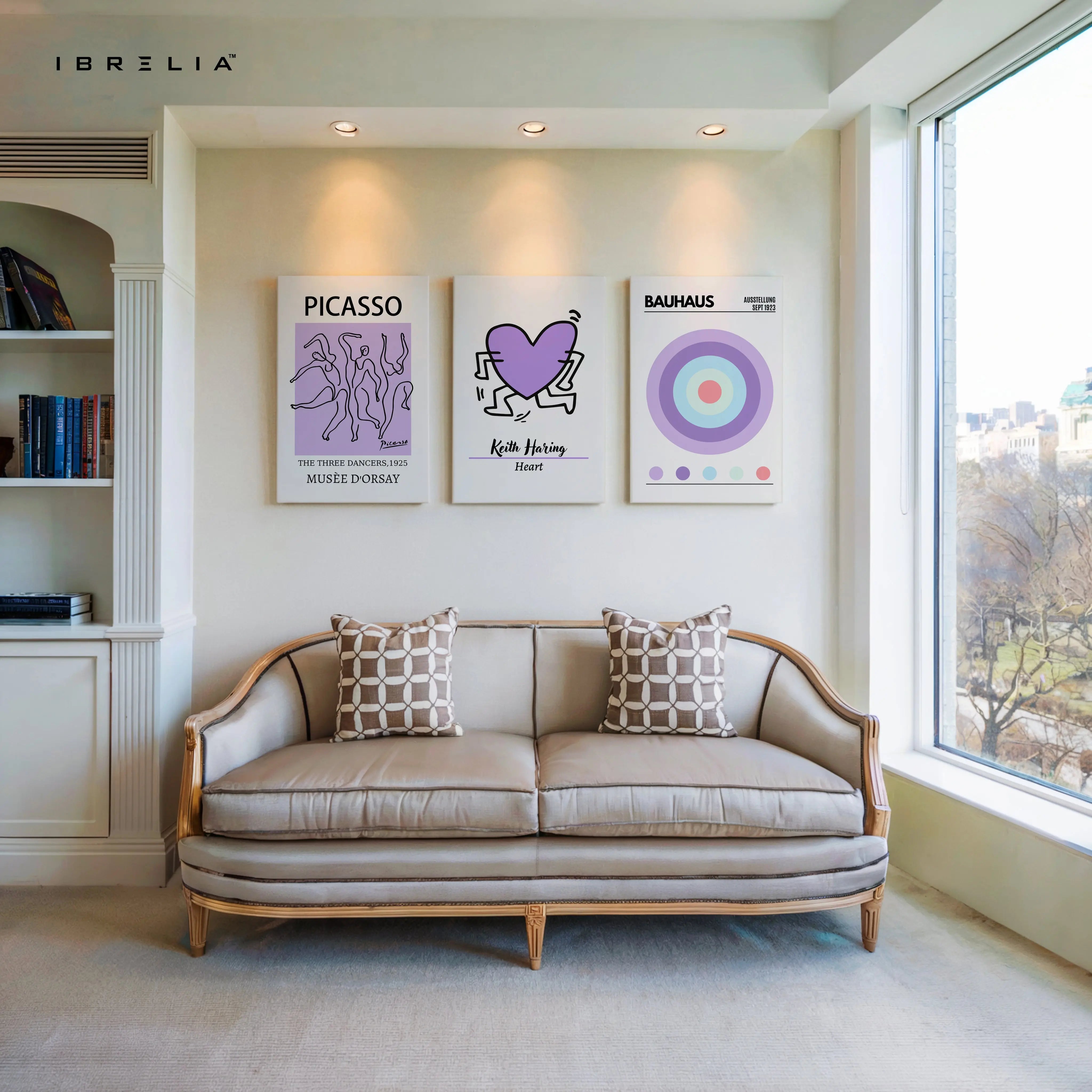 Picasso Haring Bauhaus Modern Art 3 Panel 4K Ultra HD Wall Art in Pakistan | IBRELIA™ IBRELIA