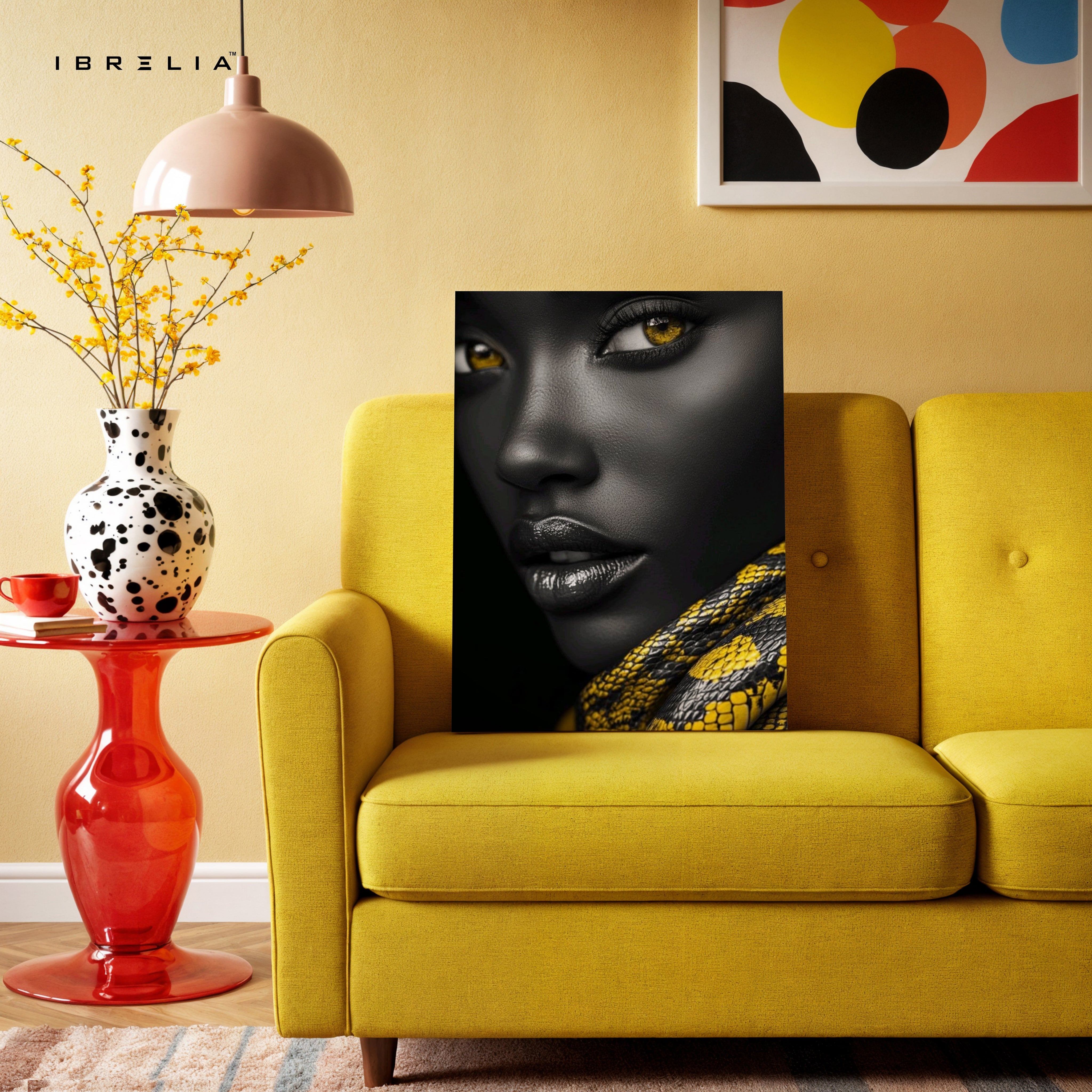 Golden Serpent Gaze Portrait – 4K Ultra Wrap Frame Wall Art in Pakistan | IBRELIA™