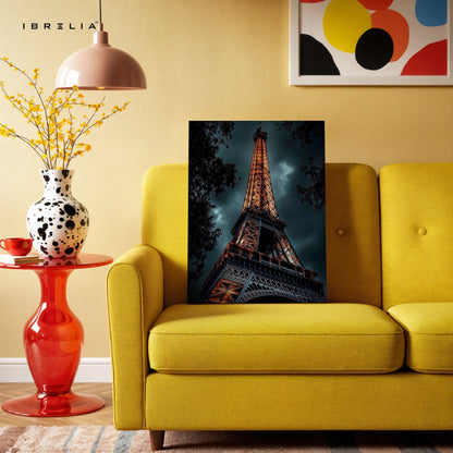 Eiffel Tower Noir Art – Dark Cinematic Paris Cityscape Wall Art | 4K Ultra Wrap Frame Wall Art in Pakistan | IBRELIA™