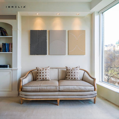 Geometric Line Harmony 3 Panel 4K Ultra HD Wall Art in Pakistan | IBRELIA™ IBRELIA
