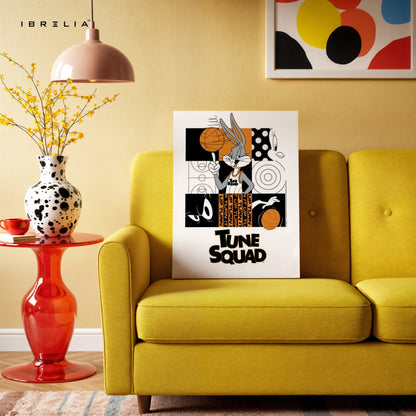 Tune Squad Basketball Pop Art – Iconic Cartoon Sports Wall Art | 4K Ultra Wrap Frame Wall Art in Pakistan | IBRELIA™