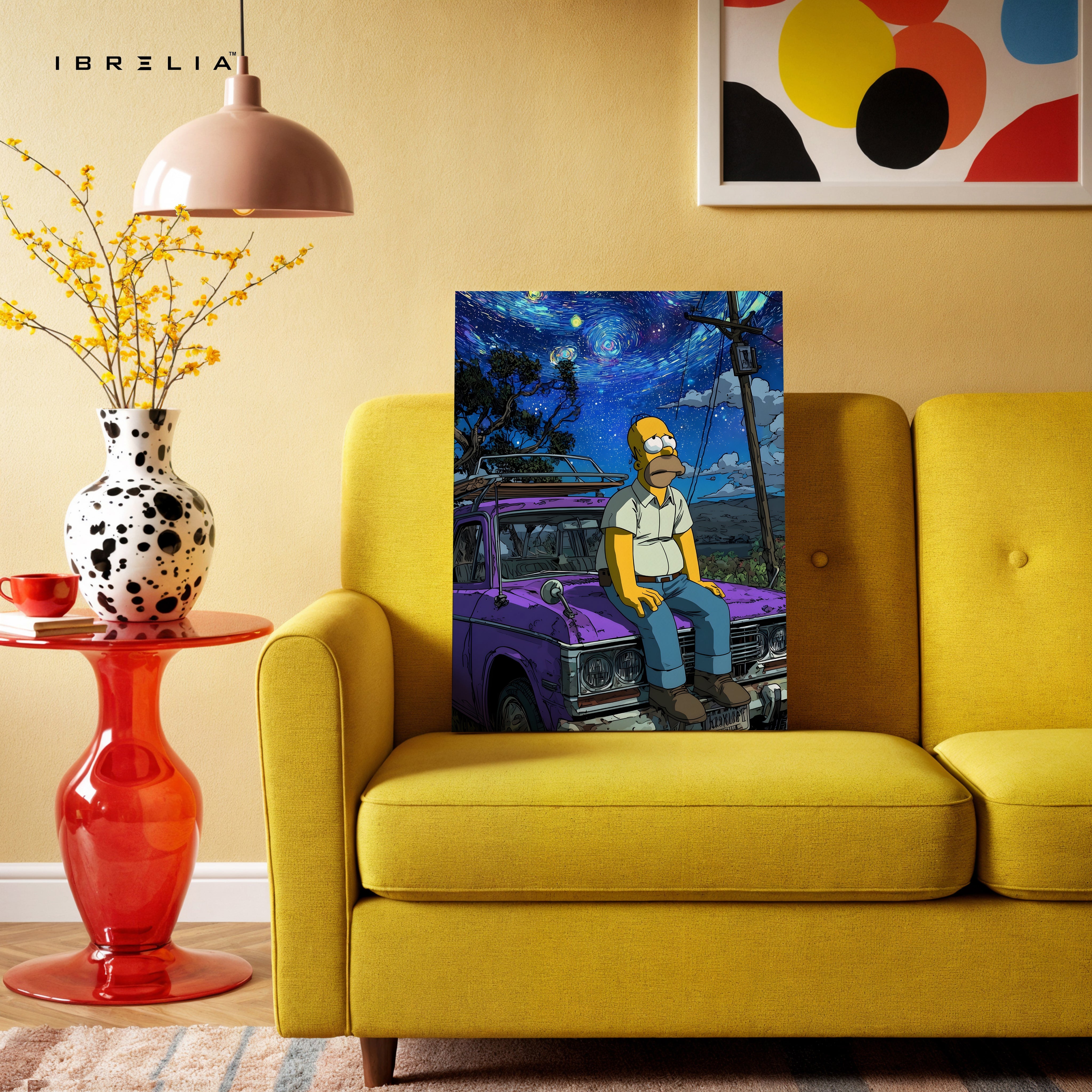 Homer Under the Starry Night – Pop Culture 4K Ultra Wrap Frame Wall Art | IBRELIA™