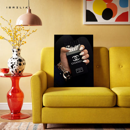 Chanel Noir Cigarette Box Glam Art – 4K Ultra Wrap Frame Wall Art in Pakistan | IBRELIA™